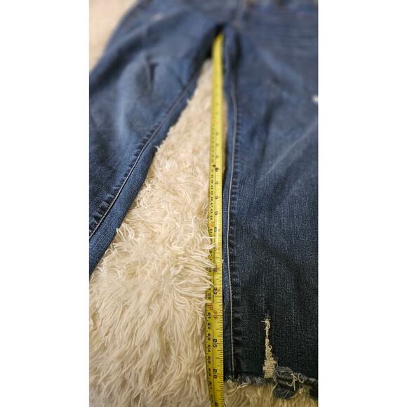 LULAROE Jeans Womens 36 Magic Waist Stretch Style L-161367 Cropped Distressed - Picture 10 of 16